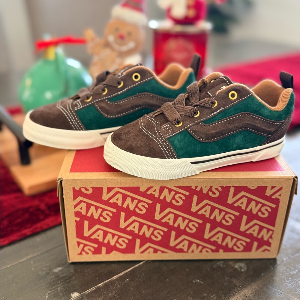 Vans Toddler Green and Brown Suede Sneakers